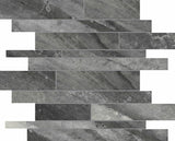 Random Strip Carbon Evolution Matte Glazed Porcelain Mosaic