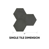 7 in Form Graphite Hexagon Matte Pressed Glazed Porcelain Tile