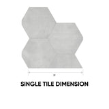 7 in. Form Ice Hexagon Matte Pressed Glazed Porcelain Tile