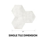 7 in Form Ivory Hexagon Matte Pressed Glazed Porcelain Tile