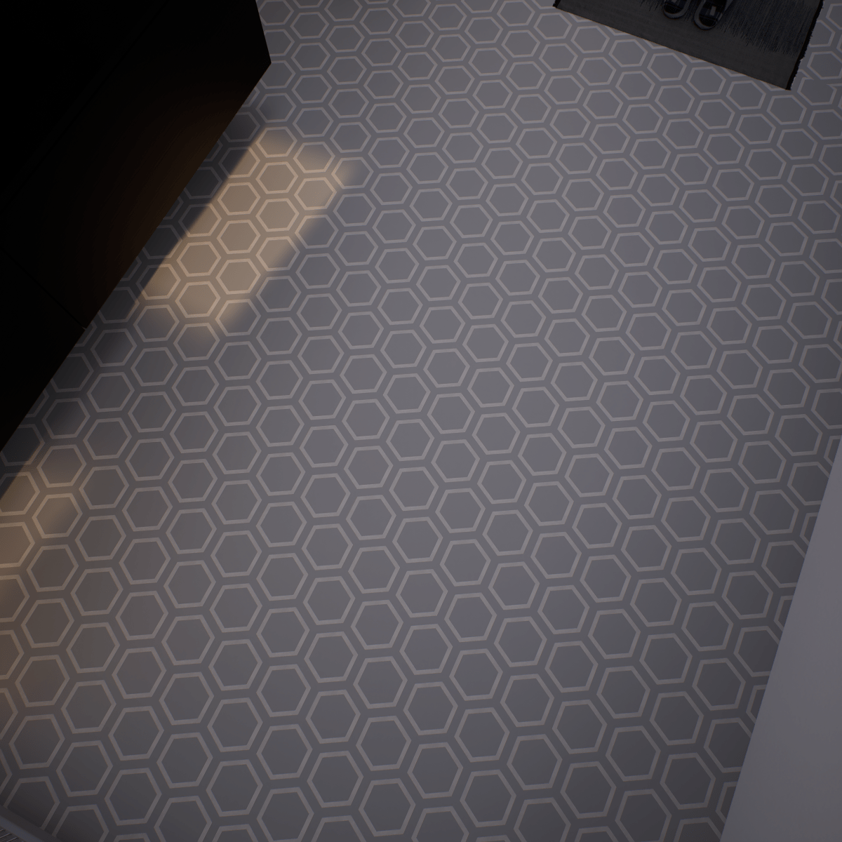 7 in. Form Tide Hexagon Frame Matte Pressed Glazed Porcelain Tile