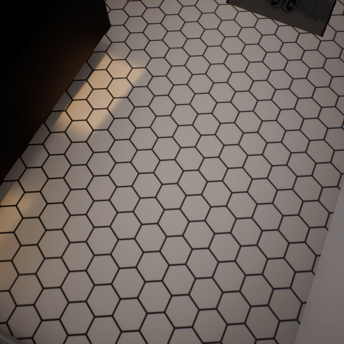 7 In Hexagon Form Sand Matte Pressed Glazed Porcelain