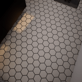 7 In Hexagon Form Sand Matte Pressed Glazed Porcelain