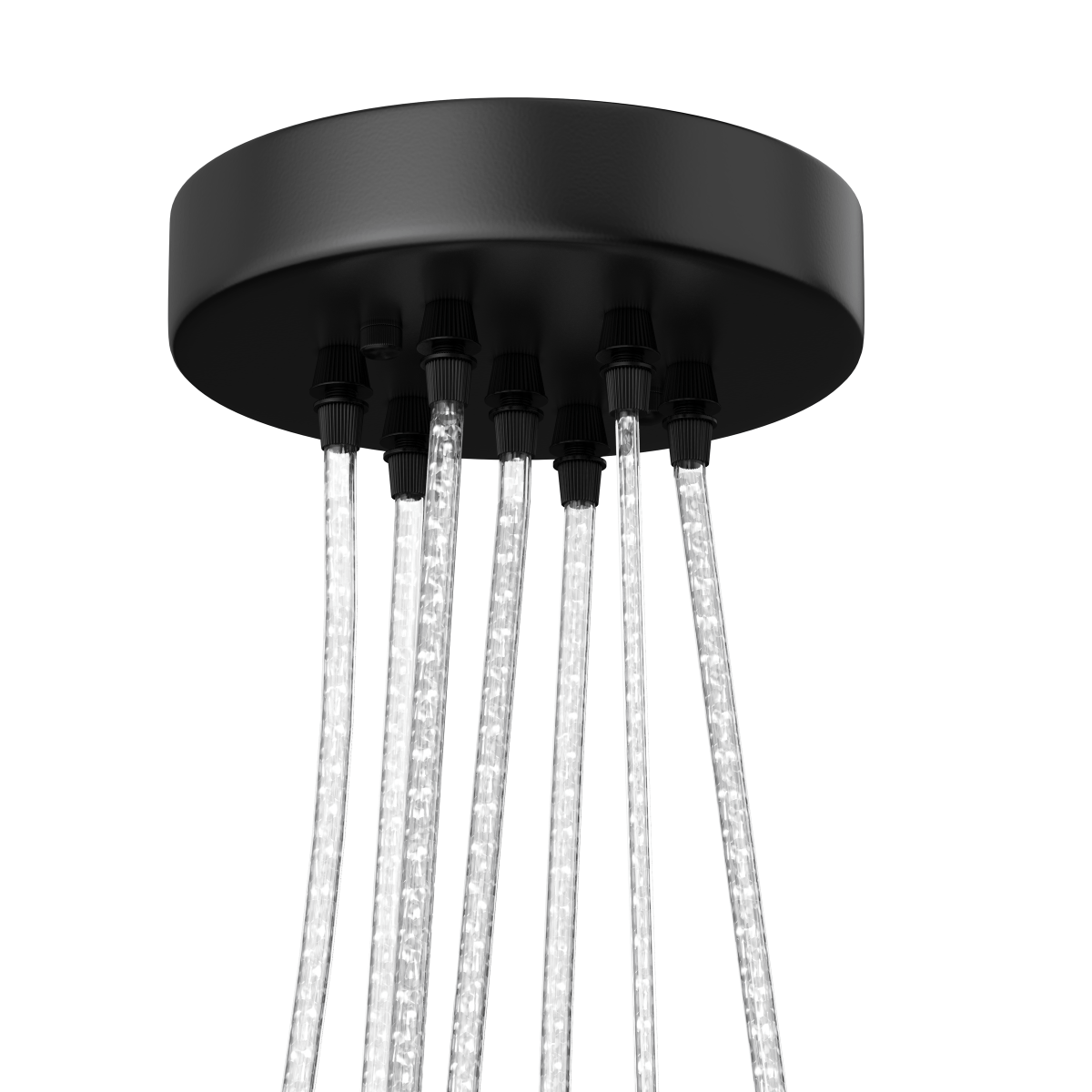 7-Light Black Iron Globe Pendant Chandelier Fixture for Living Room, Bedroom, Dining Room, Office