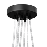 7-Light Black Iron Globe Pendant Chandelier Fixture for Living Room, Bedroom, Dining Room, Office