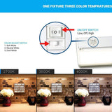 Under Cabinet LED Lighting, Dimmable, CRI90, White Finished, Direct Plug-in, Linkable, Color Changeable (3000K/4000K/5000K) Under Counter Lights for Kitchen, Desk, Workspace