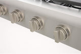 KUCHT Professional 36 in. Propane Gas Range-Top with Sealed Burners in Stainless Steel with Classic Silver Knobs