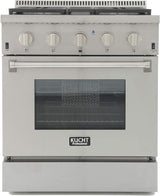 KUCHT Professional 30 in. 4.2 cu. ft. Dual Fuel Range for Natural Gas with Sealed Burners and Convection Oven in Stainless Steel with Classic Silver Knobs