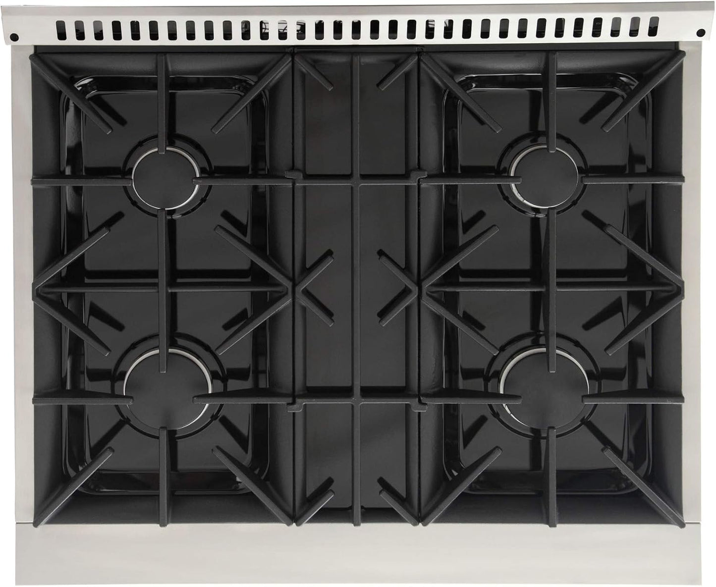 KUCHT Professional 30 in. 4.2 cu. ft. Dual Fuel Range for Propane Gas with Sealed Burners and Convection Oven in Stainless Steel with Gold Handle, Rings and Knobs.