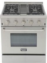 Professional 30 in. 4.2 cu. ft. Natural Gas Range with Sealed Burners and Convection Oven in Stainless Steel with Classic Silver Knobs