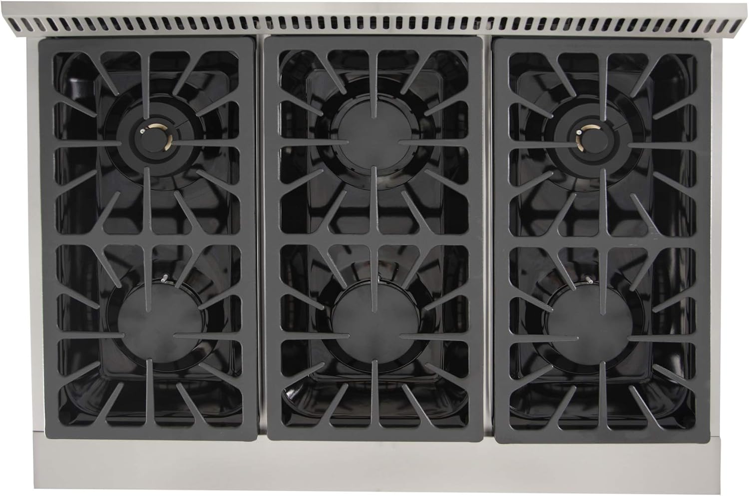 KUCHT Professional 36 in. 5.2 cu. ft. Natural Gas Range with Sealed Burners and Convection Oven in Stainless Steel with Classic Silver Knobs