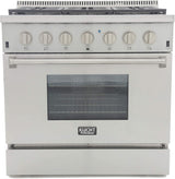 KUCHT Professional 36 in. 5.2 cu. ft. Natural Gas Range with Sealed Burners and Convection Oven in Stainless Steel with Classic Silver Knobs