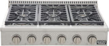 KUCHT Professional 36 in. Propane Gas Range-Top with Sealed Burners in Stainless Steel with Classic Silver Knobs