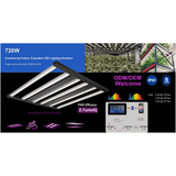 720W Full Spectrum Grow Lamps, 6 Bars, 2.7 μmol/j, Dimmable,  Smart Control System LED Grow Light With Optic Lens