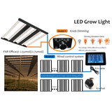 720W Full Spectrum Grow Lamps, 6 Bars, 2.7 μmol/j, Dimmable,  Smart Control System LED Grow Light With Optic Lens