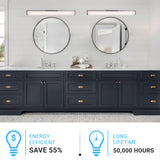 Bathroom Light Fixtures, Wall Mount, 24 inch/36 inch/48 inch, ETL Listed, Dimmable, Waterproof  Vanity Lighting, Rectangle Shape