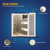Frontlit/Backlit LED Lighted Bathroom Vanity Mirror with Frame, Anti-Fog, Touch Button, CRI 90+, Adjustable CCT & Memory, Magnum Style