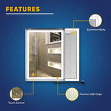 Frontlit/Backlit LED Lighted Bathroom Vanity Mirror with Frame, Anti-Fog, Touch Button, CRI 90+, Adjustable CCT & Memory, Magnum Style