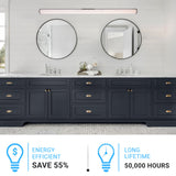 Bathroom Light Fixtures, Wall Mount, 24 inch/36 inch/48 inch, ETL Listed, Dimmable, Waterproof  Vanity Lighting, Rectangle Shape