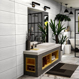 8 X 24 In Tidal Element Ice Light Colors Glass Tile