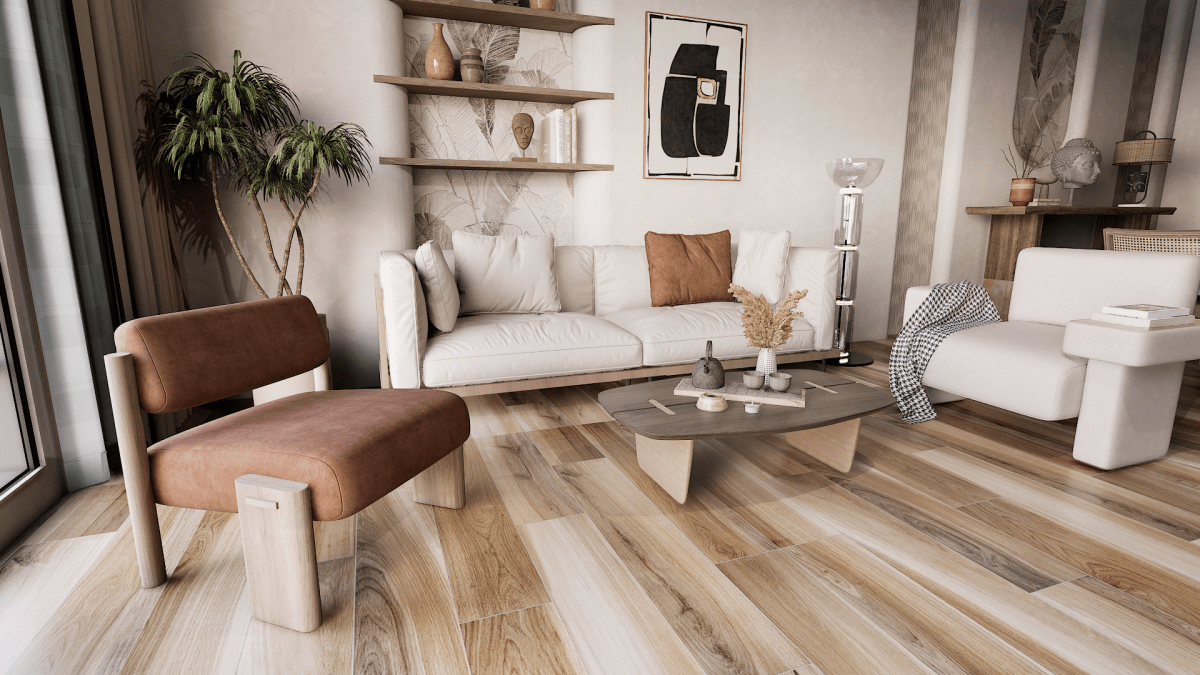 8 X 48 In Amaya Natural Matte Pressed Glazed Porcelain