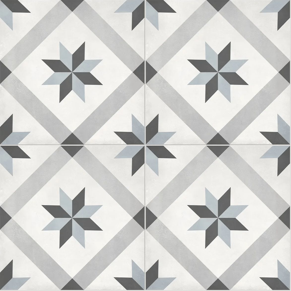 8 X 8 In Compass Form Tide Matte Pressed Glazed Porcelain Tile