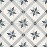 8 X 8 In Compass Form Tide Matte Pressed Glazed Porcelain Tile