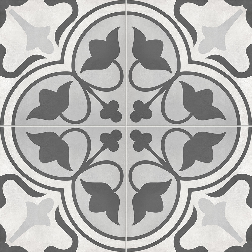 8 x 8 in. Form Ice Clover Matte Pressed Glazed Porcelain Tile