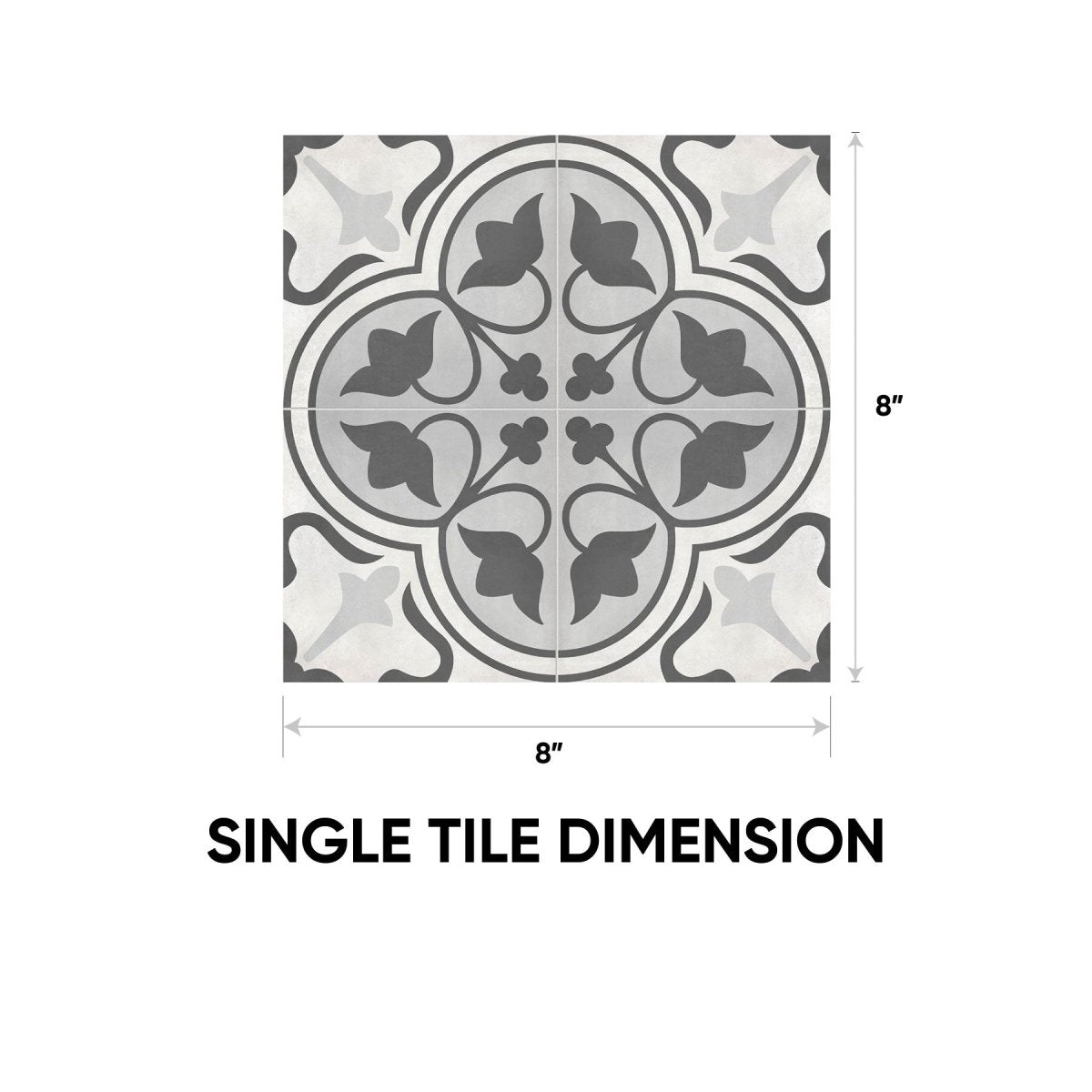 8 x 8 in. Form Ice Clover Matte Pressed Glazed Porcelain Tile