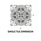 8 x 8 in. Form Ice Clover Matte Pressed Glazed Porcelain Tile