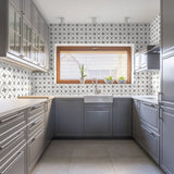 8 x 8 in. Form Ice Compass Matte Pressed Glazed Porcelain Tile
