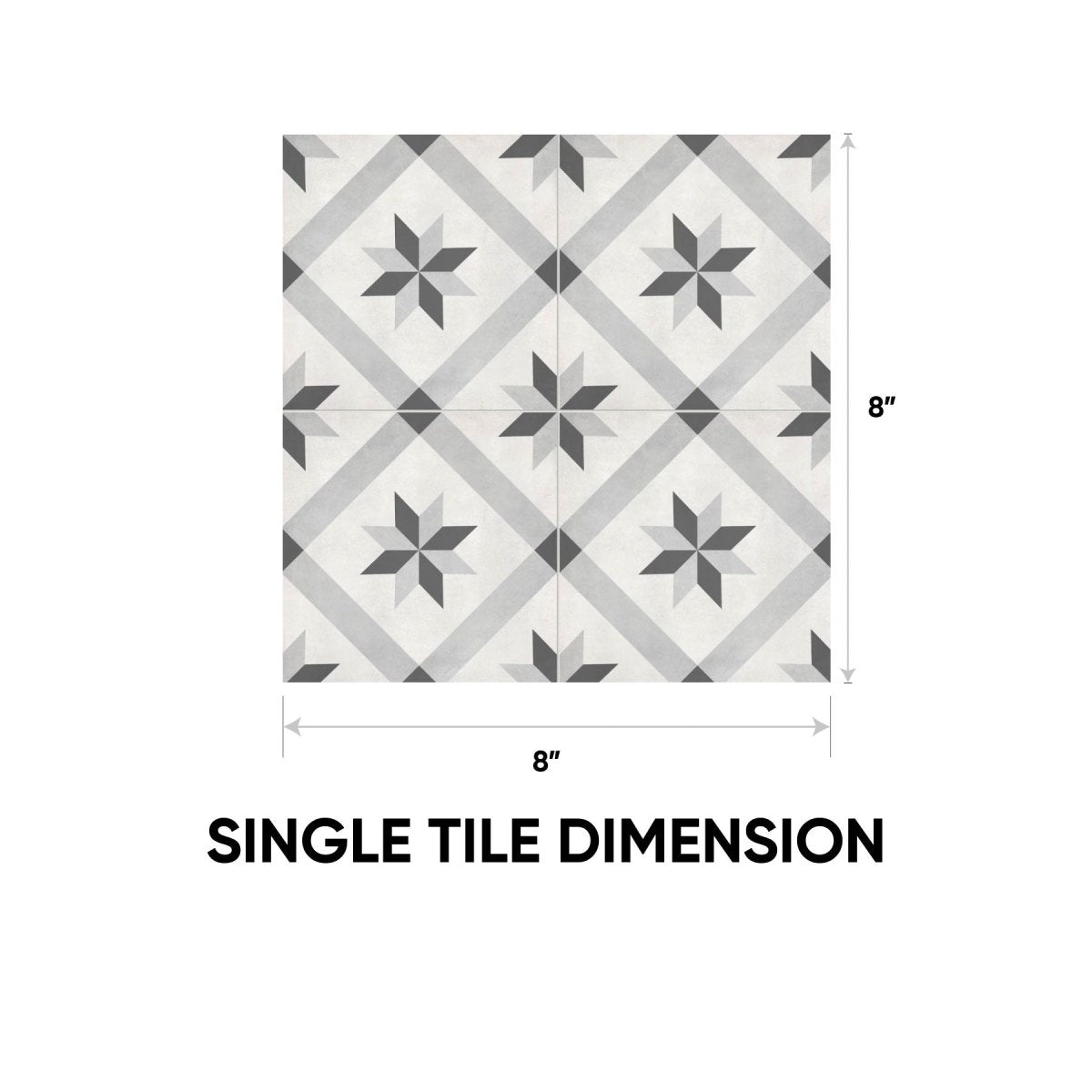 8 x 8 in. Form Ice Compass Matte Pressed Glazed Porcelain Tile
