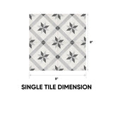 8 x 8 in. Form Ice Compass Matte Pressed Glazed Porcelain Tile