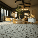 8 x 8 in. Form Ice Compass Matte Pressed Glazed Porcelain Tile