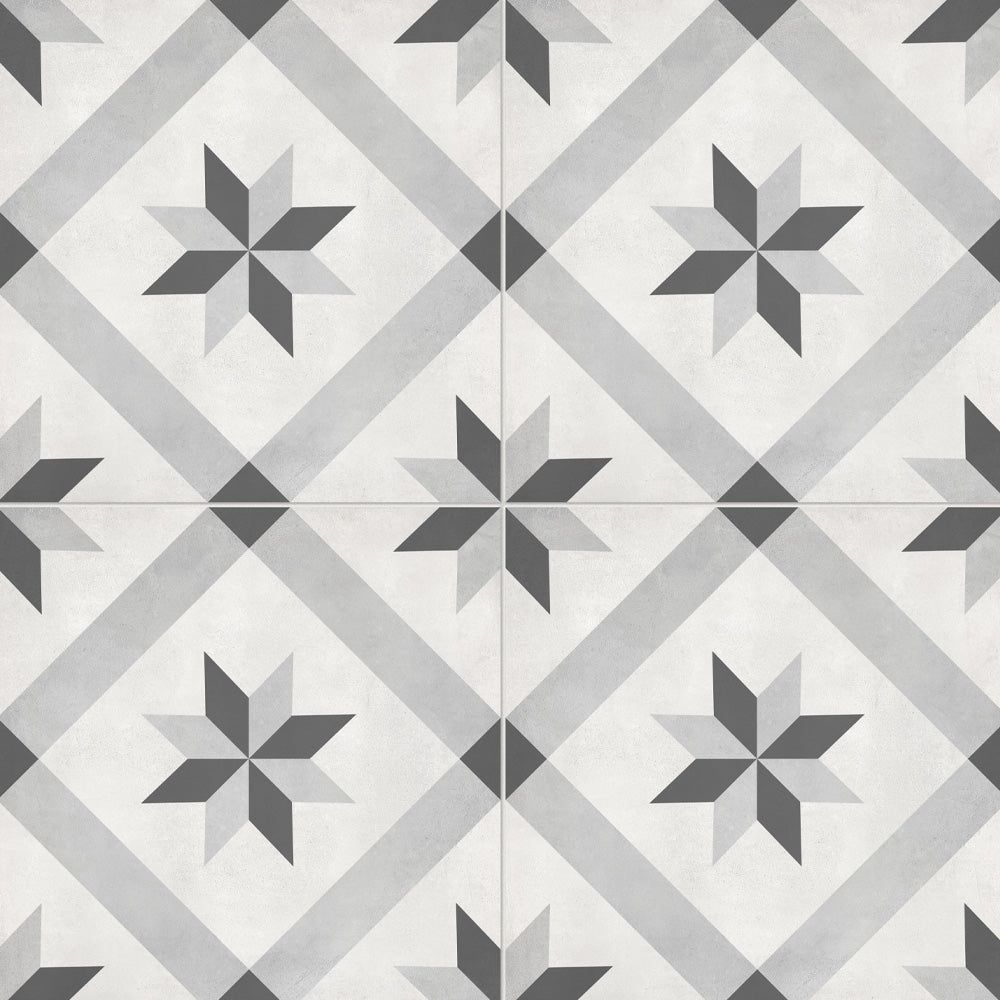 8 x 8 in. Form Ice Compass Matte Pressed Glazed Porcelain Tile