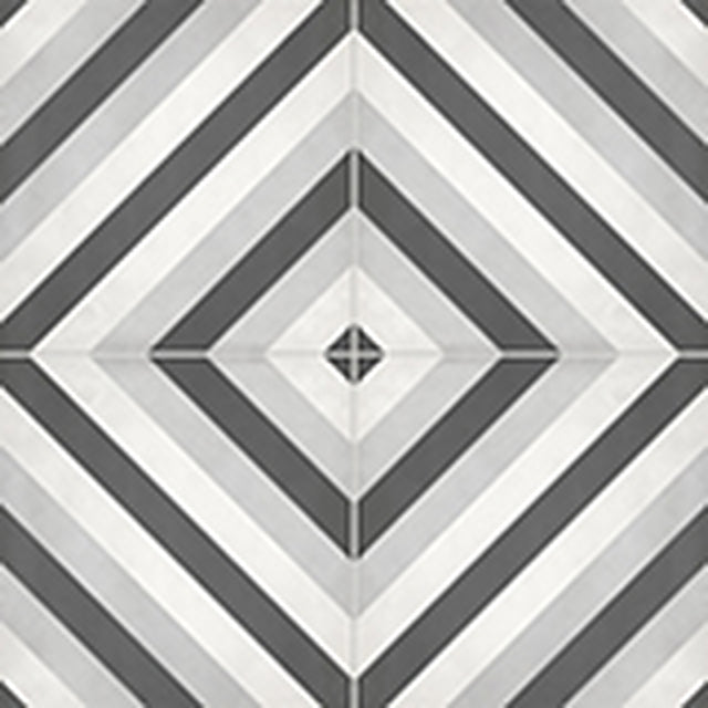 8 X 8 In Form Ice Diamond Matte Pressed Glazed Porcelain Tile