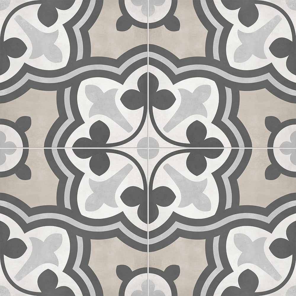 8 x 8 in. Form Sand Baroque Matte Pressed Glazed Porcelain Tile