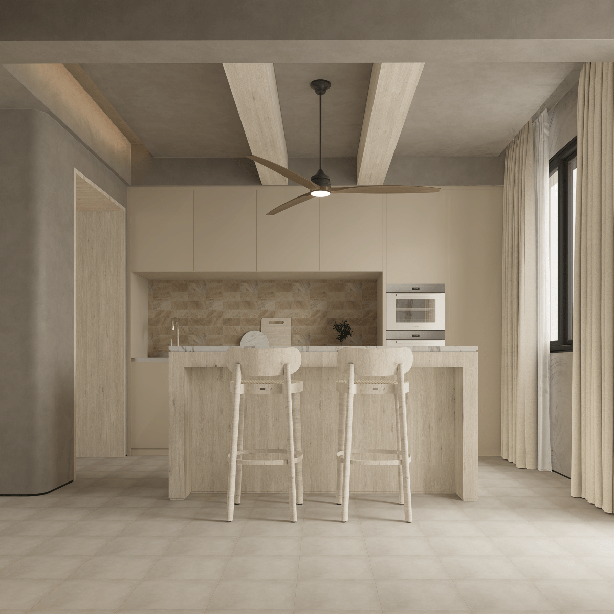 8 X 8 In Form Sand Matte Pressed Glazed Porcelain