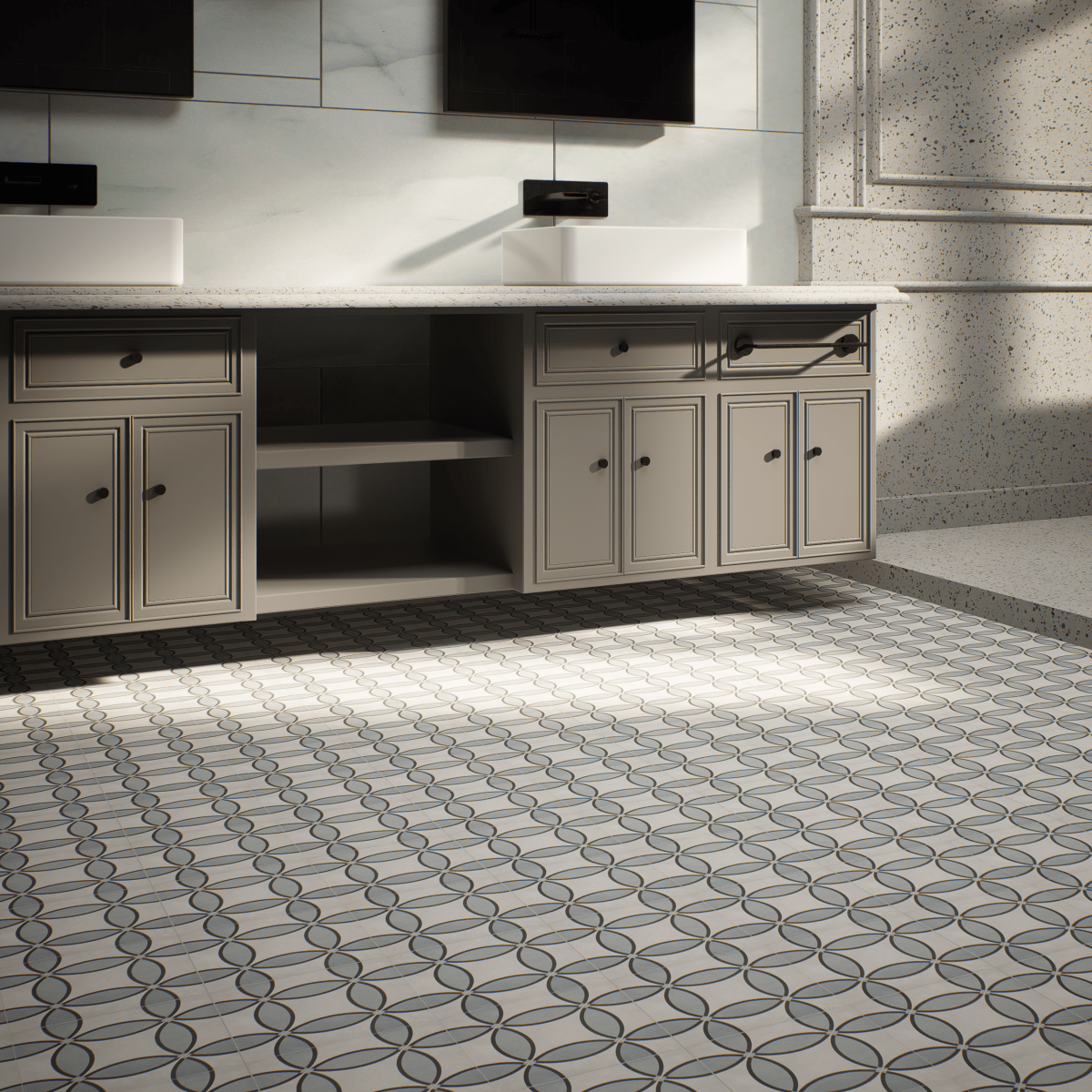 8 X 8 In Form Tide Zenith Matte Pressed Glazed Porcelain