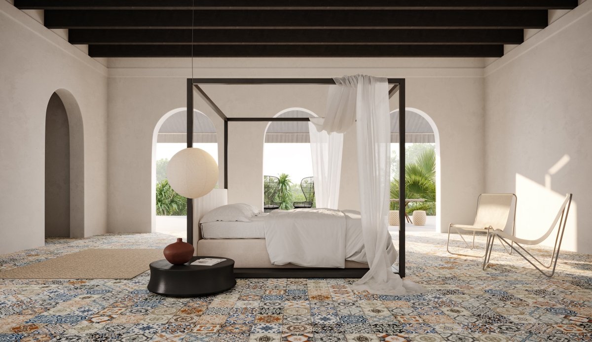 8 X 8 In Marrakesh Color Mix Matte Pressed Glazed Porcelain