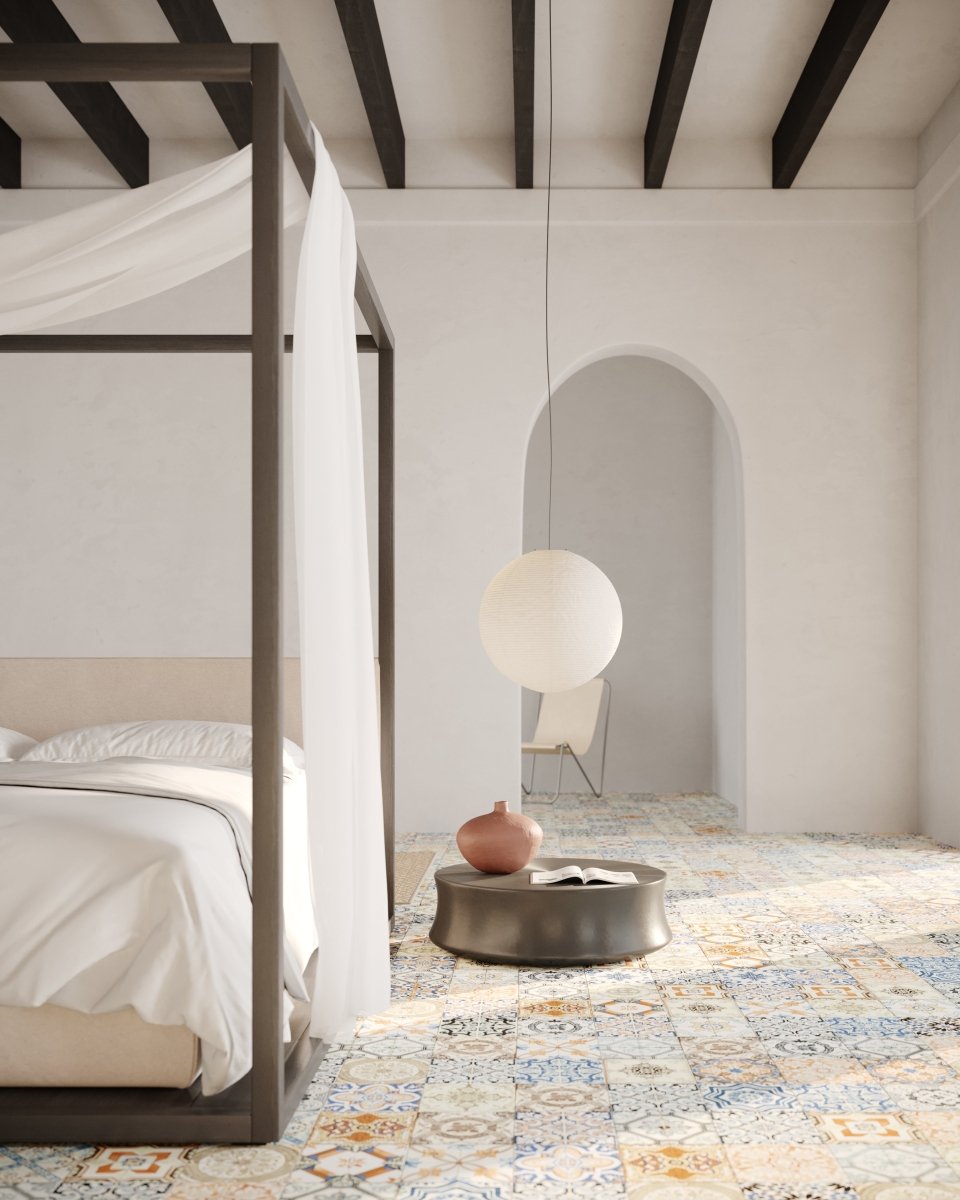 8 X 8 In Marrakesh Color Mix Matte Pressed Glazed Porcelain