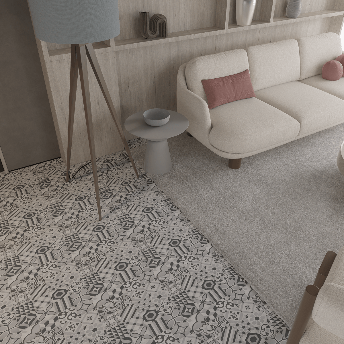 8 X 8 In Marrakesh Grey Matte Pressed Glazed Porcelain