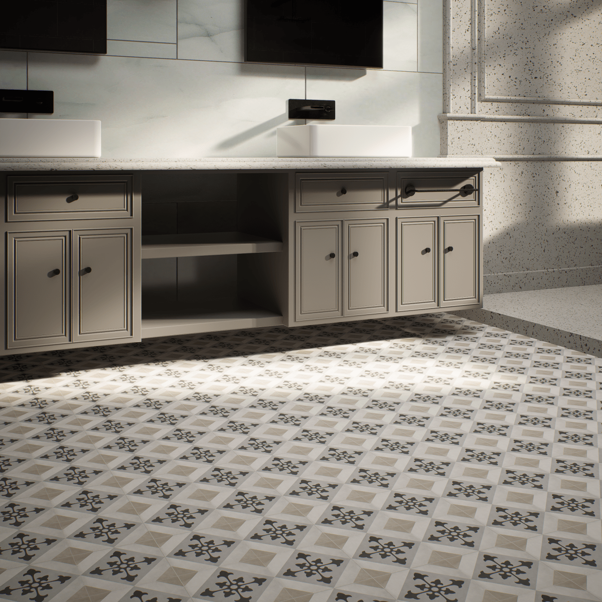 8 X 8 In Northstar Form Sand Matte Pressed Glazed Porcelain