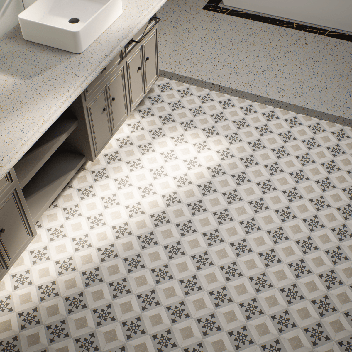 8 X 8 In Northstar Form Sand Matte Pressed Glazed Porcelain