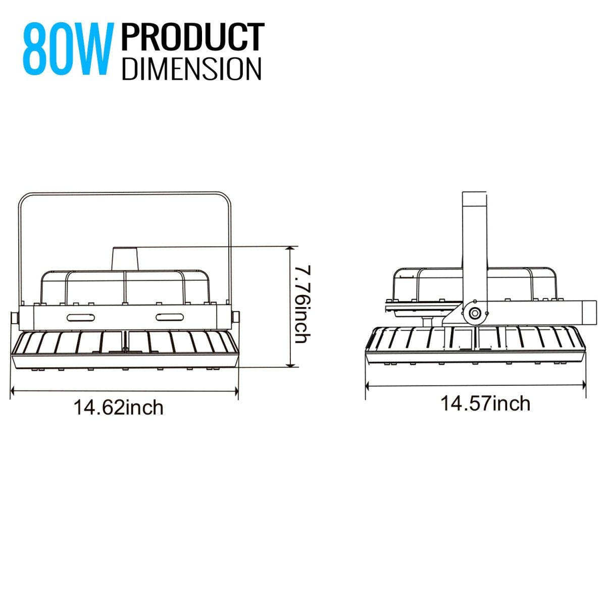 80 Watt LED Explosion Proof Round High Bay Light, C Series, Dimmable, 5000K, 10800LM, AC100-277V, IP66, Hazardous Location Lighting Fixtures