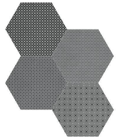 8.5 in Tapestri Silk Blend Hexagon Matte Pressed Glazed Porcelain Tile