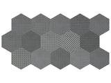 8.5 in Tapestri Silk Blend Hexagon Matte Pressed Glazed Porcelain Tile