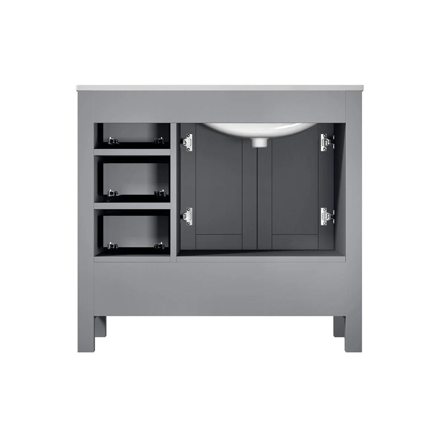 Jacques 84 in. Bathroom Freestanding Bathroom Vanity With Undermount Ceramic Sink, White Carrara Marble