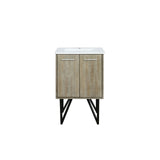 Lancy 24 in. Rustic Acacia  Freestanding Bathroom Vanity with White Quartz Top, and White Square Sink