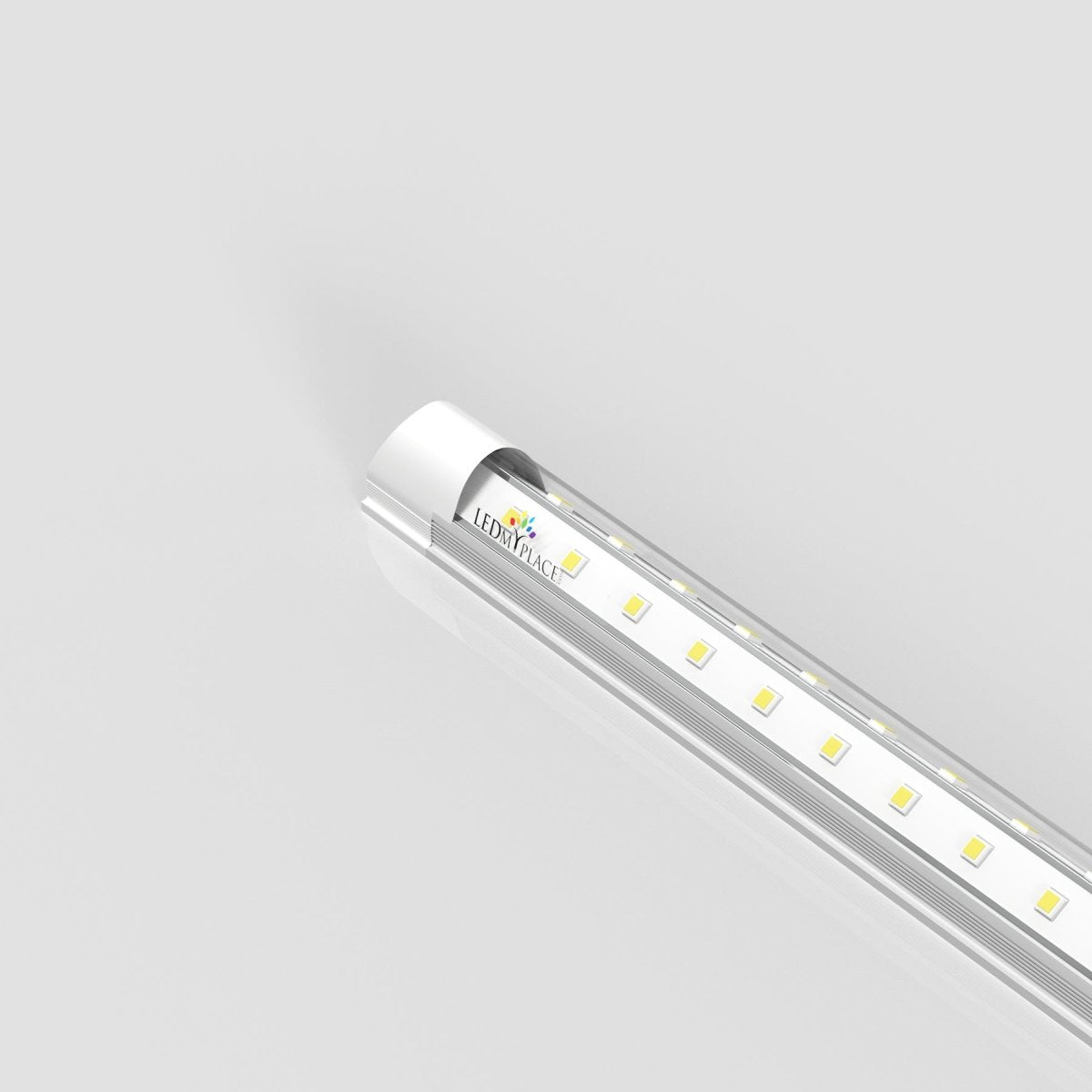 8ft LED Shop Light Fixture, 60W V Shape 6500K 7200LM Clear Cover, AC100-277V, ETL Listed, Plug and Play, Damp Location, High Output T8 Integrated LED Tube, Linkable LED Shop Lights for Garage, Warehouse, Workshop
